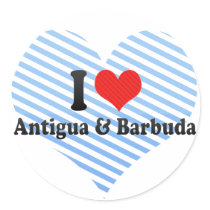 I Love Antigua & Barbuda Stickers