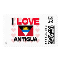 I Love Antigua Postage Stamp