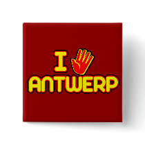 I Love Antwerp (hand) Button