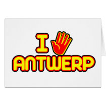 I Love Antwerp (hand) Greeting Cards