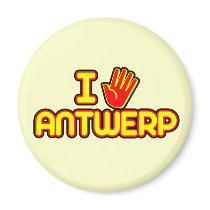I Love Antwerp (hand) Refrigerator Magnet