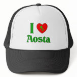 I  Love Aosta Italy hats