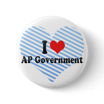 I Love AP Government Pinback Buttons