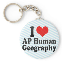 I Love AP Human Geography Key Chain