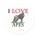 I Love Apes stickers by tshirtshirts I Love Apes stickers