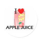 I Love Apple Juice Stickers