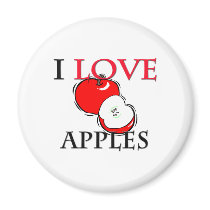 I Love Apples Fridge Magnet