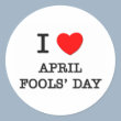 I Love April Fools' Day Stickers