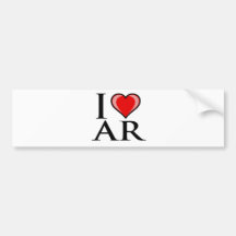 I Love AR - Arkansas Bumper Sticker