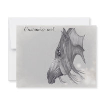 I Love Arabians, Arabian Horse Art Personalized Announcements