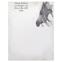 I Love Arabians, Arabian Horse Art Customized Letterhead