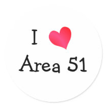 I Love Area 51 Round Stickers