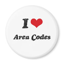 I Love Area Codes Refrigerator Magnet