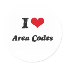 I Love Area Codes Round Stickers
