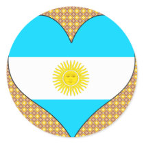 I Love Argentina Round Stickers