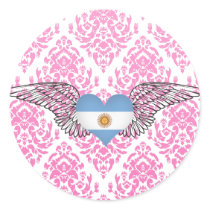 I Love Argentina -wings Round Sticker