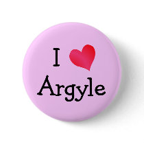 I Love Argyle Pinback Buttons