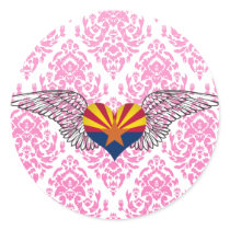 I Love Arizona -wings Round Sticker