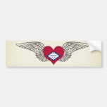 I Love Arkansas -wings Bumper Sticker