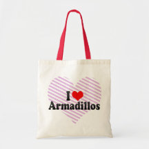 I Love Armadillos Canvas Bags