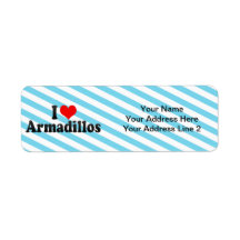 I Love Armadillos Custom Return Address Labels