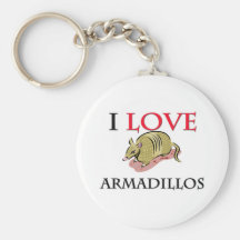 I Love Armadillos Key Chain
