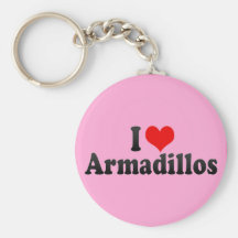 I Love Armadillos Key Chains