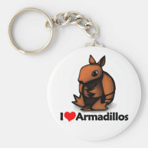I Love Armadillos Key Chains