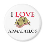 I Love Armadillos Fridge Magnets