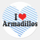 I Love Armadillos Round Sticker