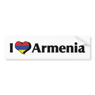 I Love Armenia Flag bumpersticker