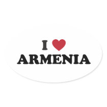 I Love Armenia Oval Stickers