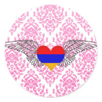 I Love Armenia -wings Round Stickers