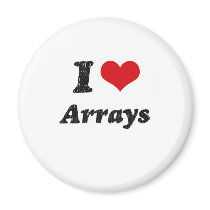 I Love Arrays Fridge Magnets