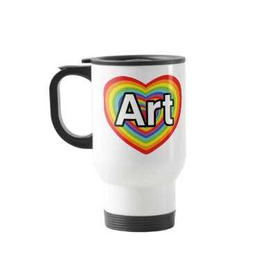 I love Art, rainbow heart Mug
