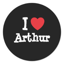 I love Arthur heart T-Shirt Round Stickers