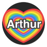 I love Arthur. I love you Arthur. Heart stickers
