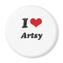 I Love Artsy Refrigerator Magnet