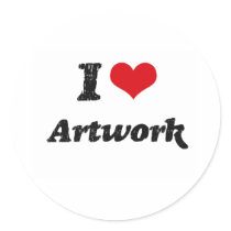 I Love Artwork Round Sticker