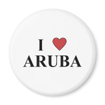 I Love Aruba Refrigerator Magnet