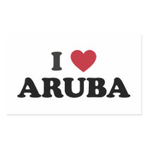I Love Aruba Rectangle Sticker