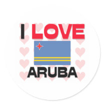 I Love Aruba Stickers