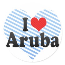 I Love Aruba Round Stickers