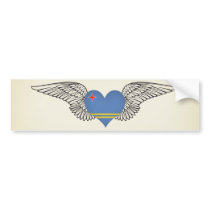 I Love Aruba -wings Bumper Stickers