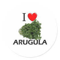 I Love Arugula Round Stickers