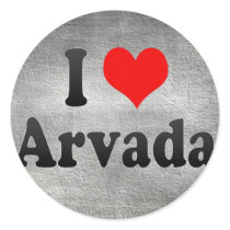 I Love Arvada, United States Round Sticker