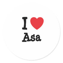 I love Asa heart custom personalized stickers