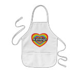 I love Ashleigh, rainbow heart Aprons
