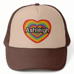 I love Ashleigh, rainbow heart hats