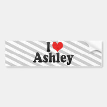 I Love Ashley Bumper Sticker